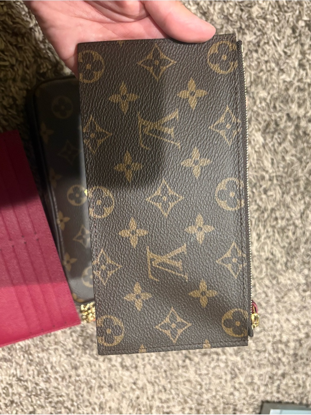 Louis Vuitton Brown Monogram Crossbody Wallet with Gold Chain - Picture 11 of 16